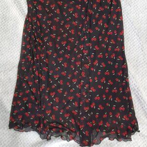 Social Collision Cherry Skull Print Skirt Size XS NWT
